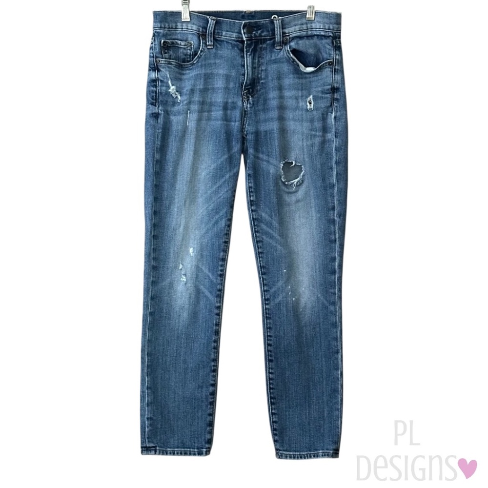 GAP Girlfriend Jeans Distressed Mid-Rise